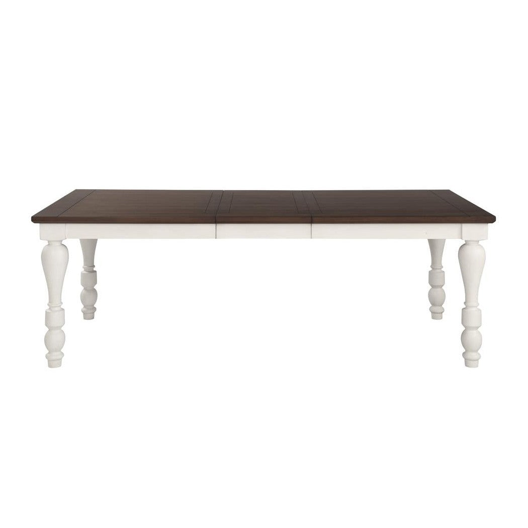 Madelyn Dining Table with Extension Leaf Dark Cocoa and Coastal White 110381