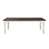 Madelyn Dining Table with Extension Leaf Dark Cocoa and Coastal White 110381