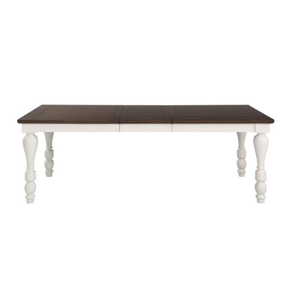 Madelyn Dining Table with Extension Leaf Dark Cocoa and Coastal White 110381