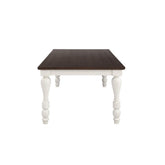 Madelyn Dining Table with Extension Leaf Dark Cocoa and Coastal White 110381
