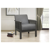 Accent Chair, Mission Arm, Gray 100% Polyester 1104GY-1