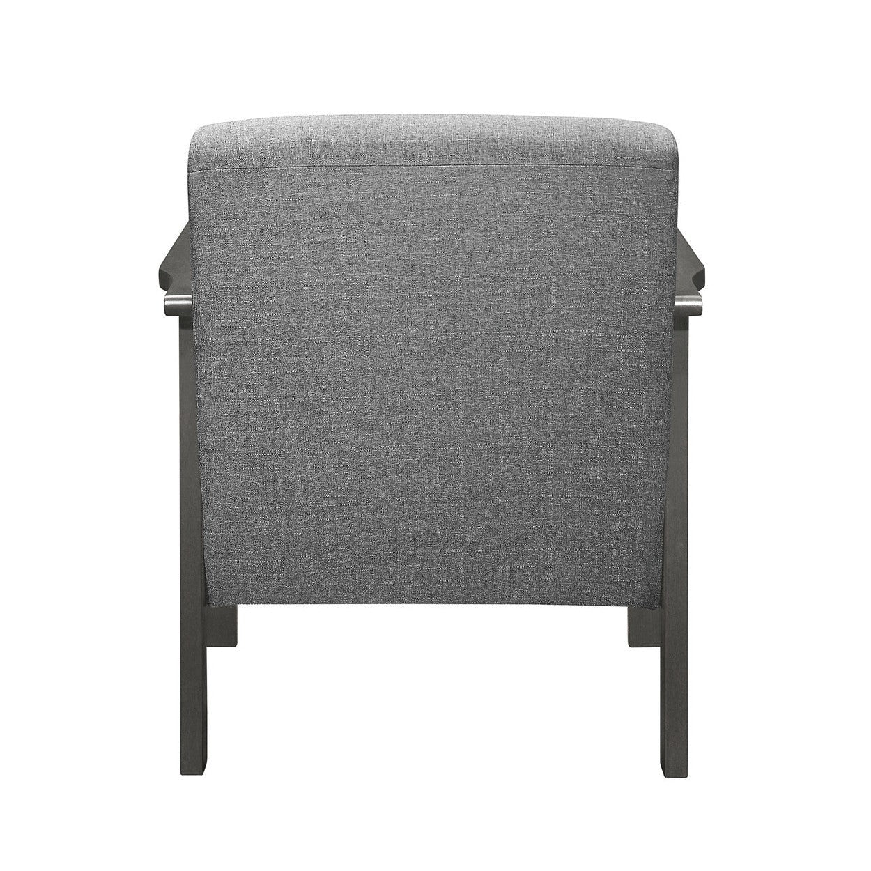 Accent Chair, Mission Arm, Gray 100% Polyester 1104GY-1