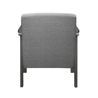 Accent Chair, Mission Arm, Gray 100% Polyester 1104GY-1