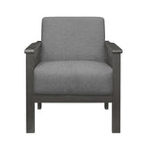 Accent Chair, Mission Arm, Gray 100% Polyester 1104GY-1