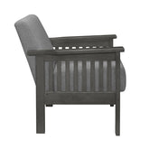 Accent Chair, Mission Arm, Gray 100% Polyester 1104GY-1