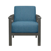 Accent Chair, X Arm, Blue 100% Polyester 1105BU-1