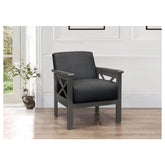 Accent Chair, X Arm, Dark Gray 100% Polyester 1105DG-1