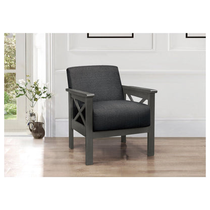 Accent Chair, X Arm, Dark Gray 100% Polyester 1105DG-1