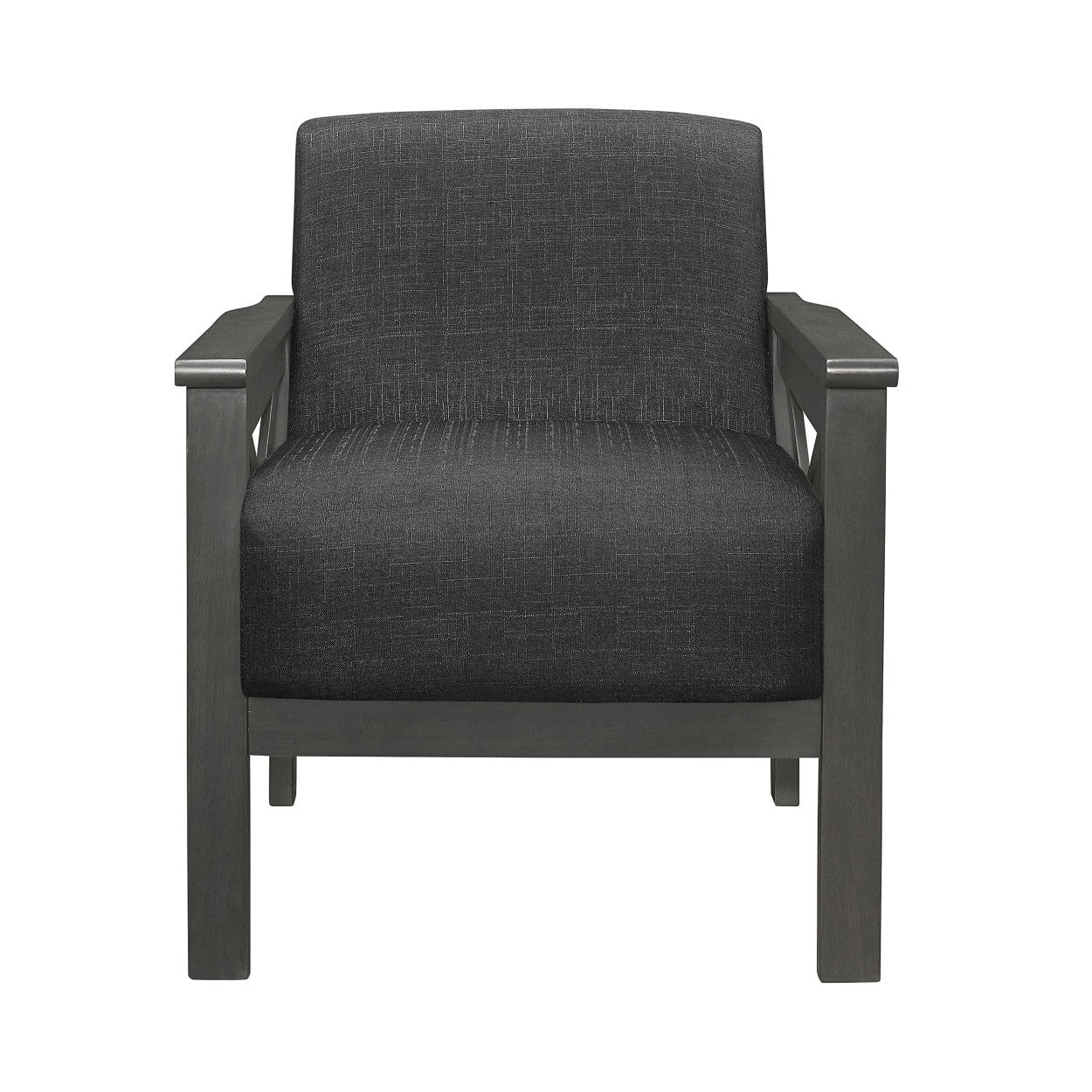 Accent Chair, X Arm, Dark Gray 100% Polyester 1105DG-1