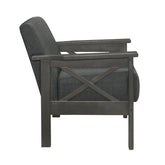 Accent Chair, X Arm, Dark Gray 100% Polyester 1105DG-1