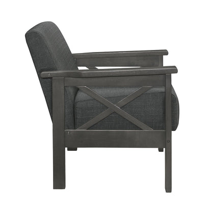 Accent Chair, X Arm, Dark Gray 100% Polyester 1105DG-1