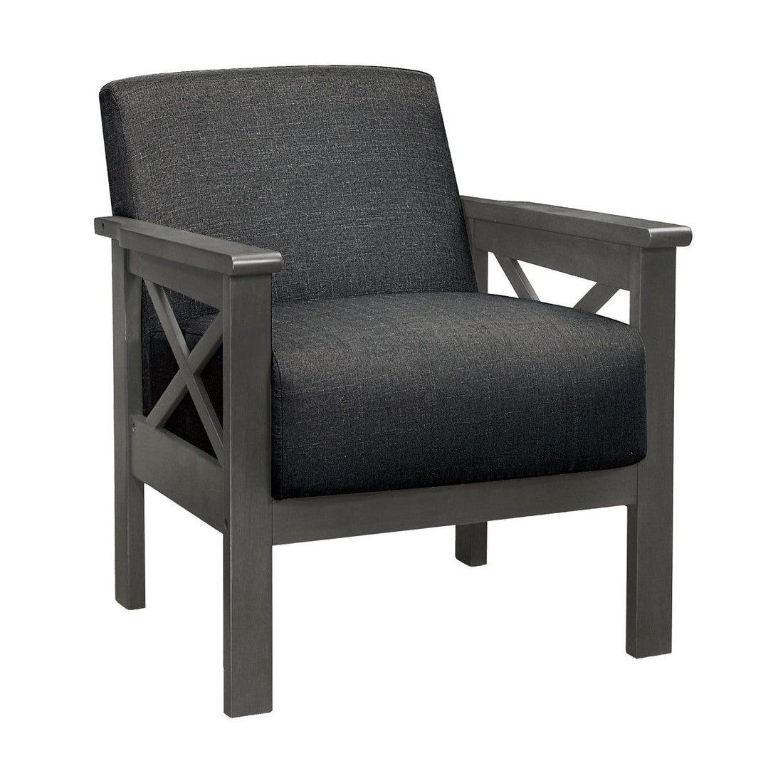 Accent Chair, X Arm, Dark Gray 100% Polyester 1105DG-1