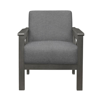 Accent Chair, X Arm, Gray 100% Polyester 1105GY-1