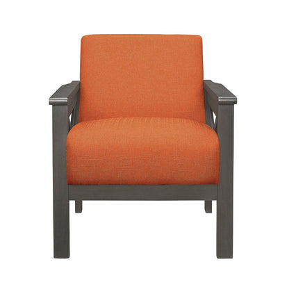 Accent Chair, X Arm, Orange 100% Polyester 1105RN-1