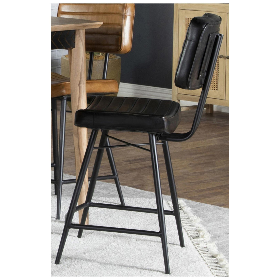 Partridge Upholstered Counter Height Stools with Footrest (Set of 2) 110659