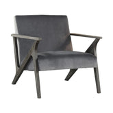ACCENT CHAIR, GRAY VELVET 1111GY-1