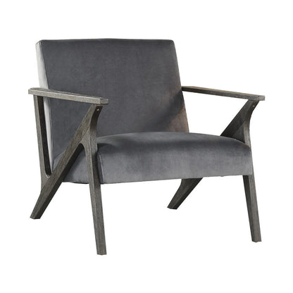 ACCENT CHAIR, GRAY VELVET 1111GY-1