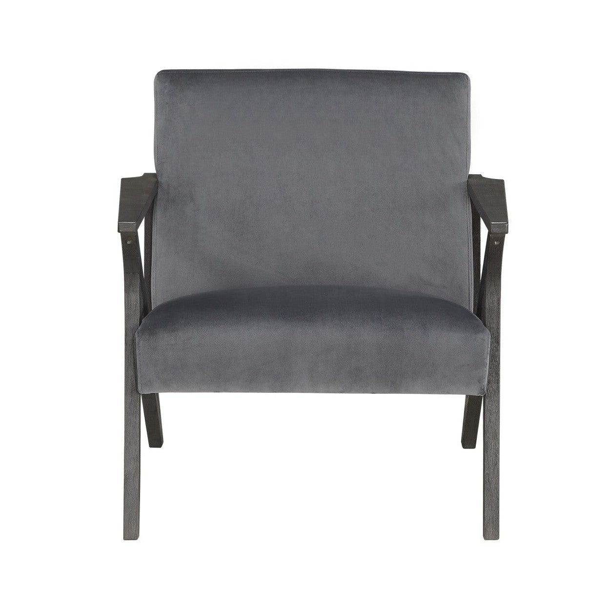 ACCENT CHAIR, GRAY VELVET 1111GY-1