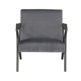 ACCENT CHAIR, GRAY VELVET 1111GY-1