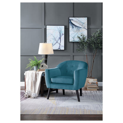 ACCENT CHAIR, BLUE VELVET 1127BU-1