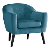 ACCENT CHAIR, BLUE VELVET 1127BU-1