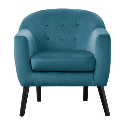 ACCENT CHAIR, BLUE VELVET 1127BU-1