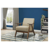 ACCENT CHAIR, LIGHT BROWN FABRIC (3A) 1138BR-1