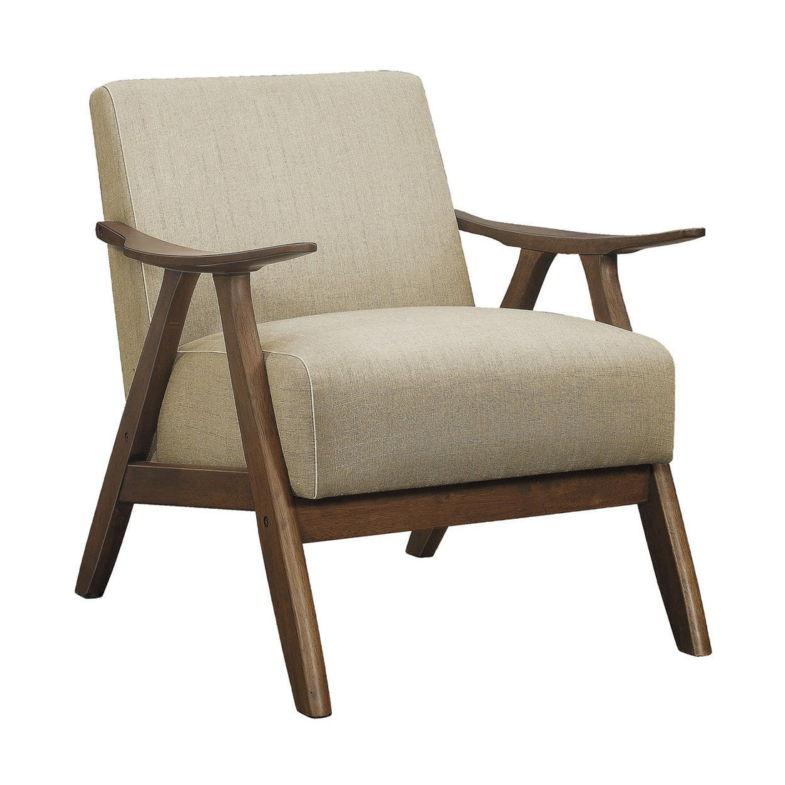 ACCENT CHAIR, LIGHT BROWN FABRIC (3A) 1138BR-1