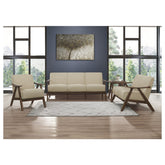 ACCENT CHAIR, LIGHT BROWN FABRIC (3A) 1138BR-1