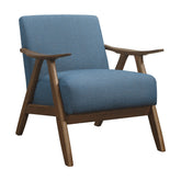 ACCENT CHAIR, BLUE FABRIC (3A) 1138BU-1