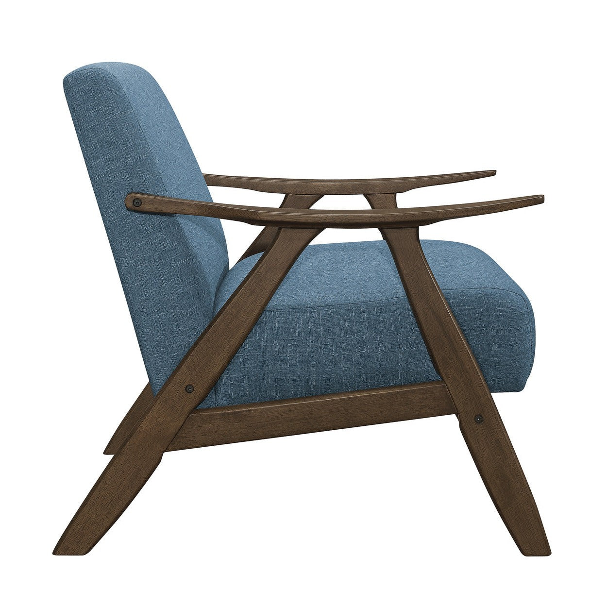 ACCENT CHAIR, BLUE FABRIC (3A) 1138BU-1