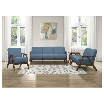 ACCENT CHAIR, BLUE FABRIC (3A) 1138BU-1