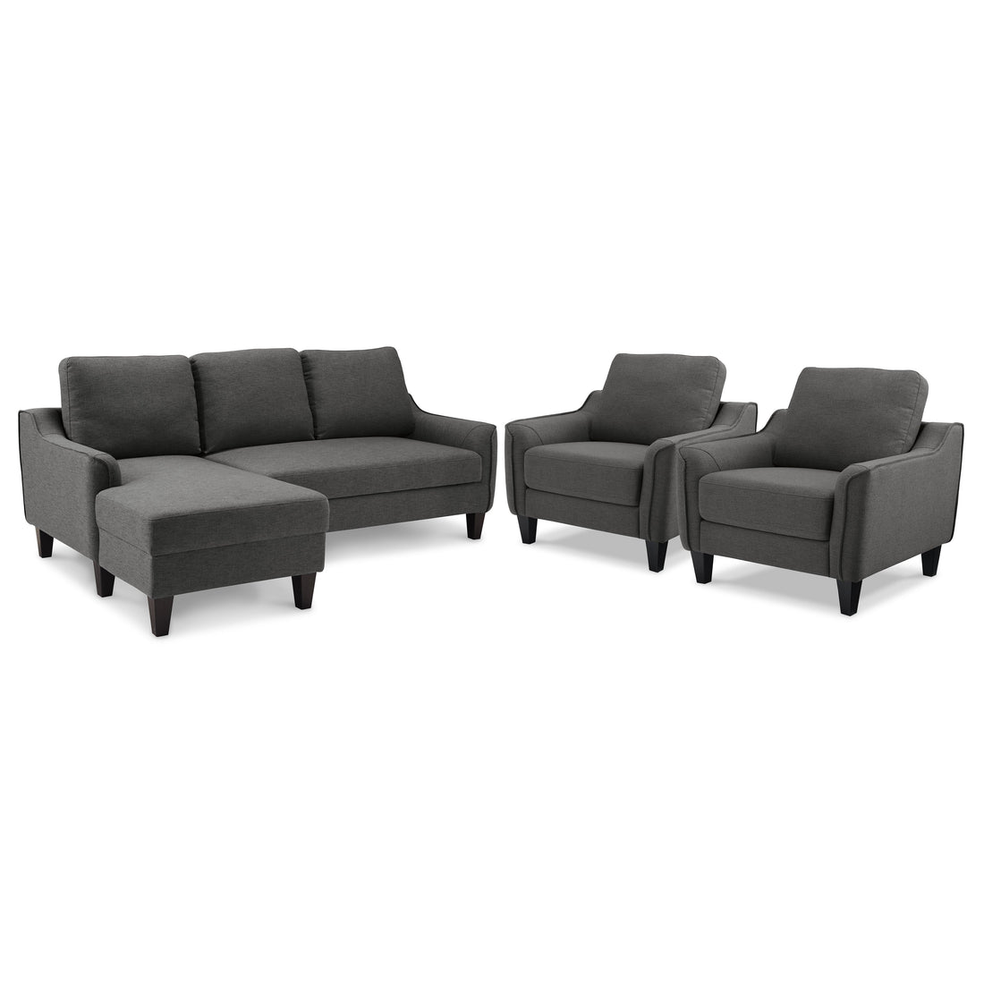 Jarreau Sofa Chaise Sleeper and 2 Chairs Ash-11502U1