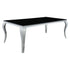 Carone Rectangular Glass Top Dining Table Black and Chrome 115071