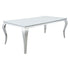 Carone Rectangular Glass Top Dining Table White and Chrome 115081