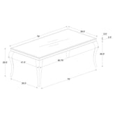 Carone Rectangular Glass Top Dining Table White and Chrome 115081