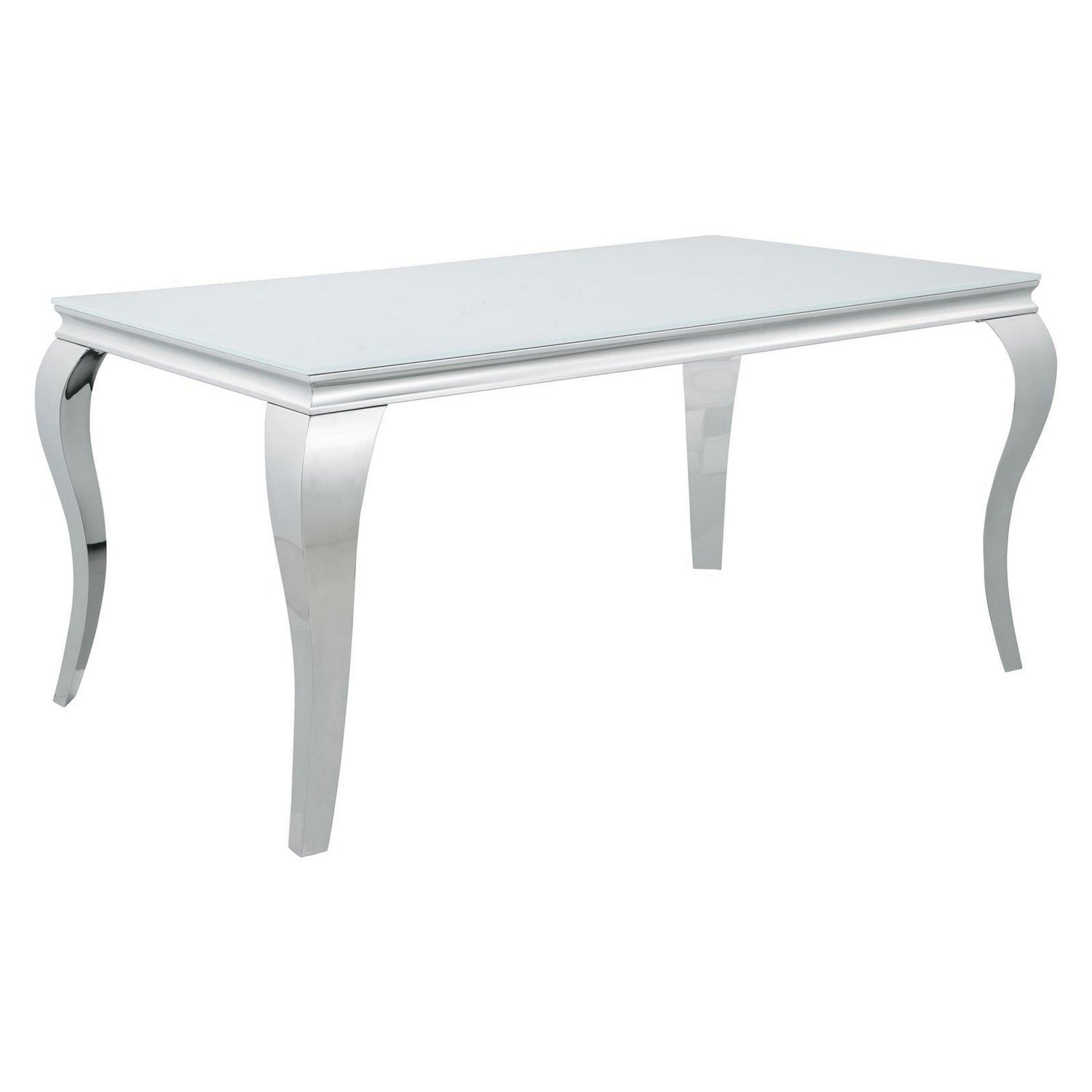 Carone Glass Top Dining Table White and Chrome 115091