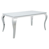 Carone Glass Top Dining Table White and Chrome 115091