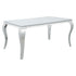 Carone Glass Top Dining Table White and Chrome 115091