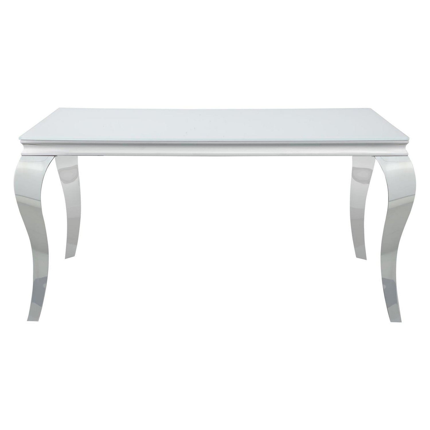 Carone Glass Top Dining Table White and Chrome 115091
