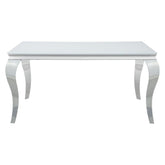 Carone Glass Top Dining Table White and Chrome 115091