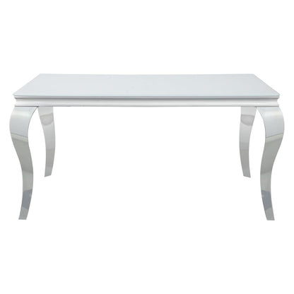 Carone Glass Top Dining Table White and Chrome 115091