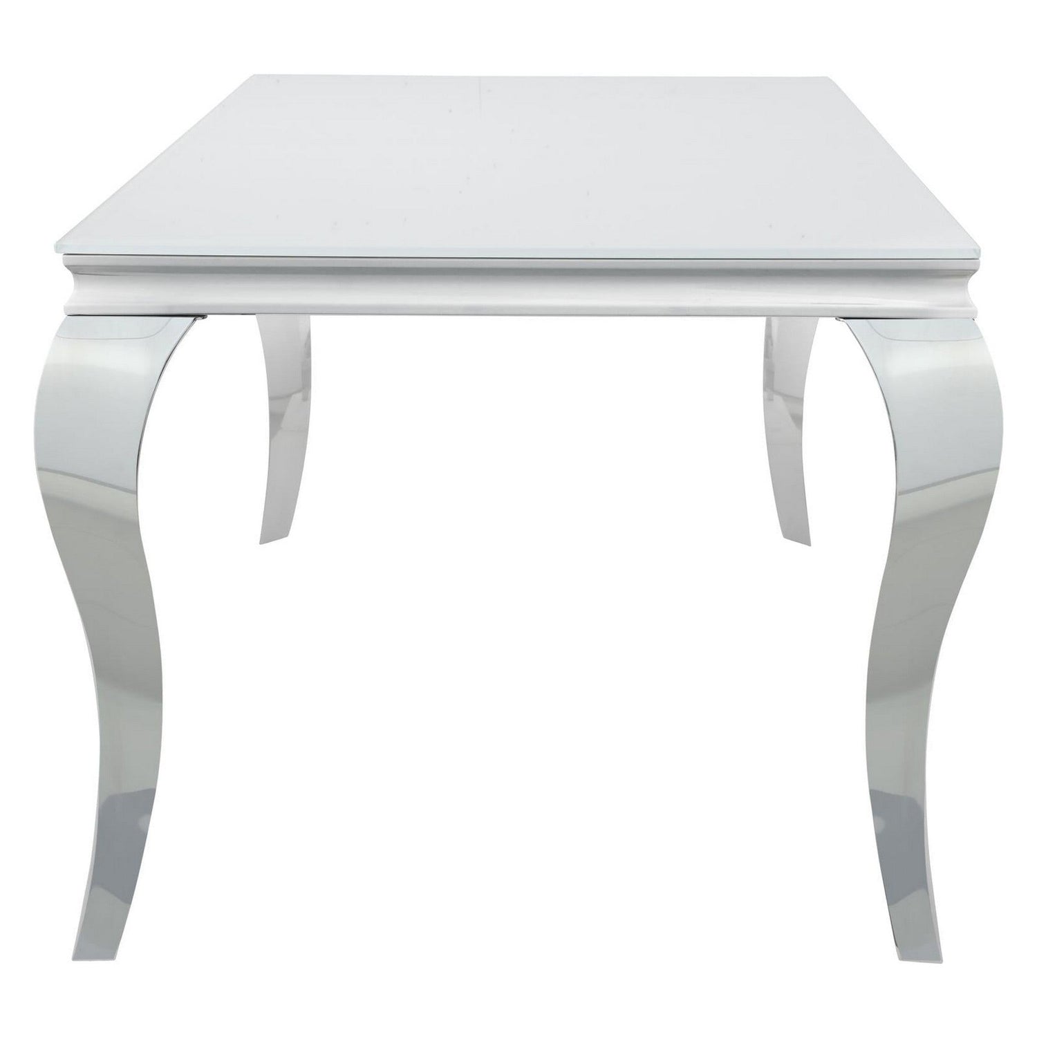 Carone Glass Top Dining Table White and Chrome 115091