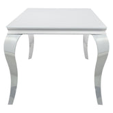 Carone Glass Top Dining Table White and Chrome 115091