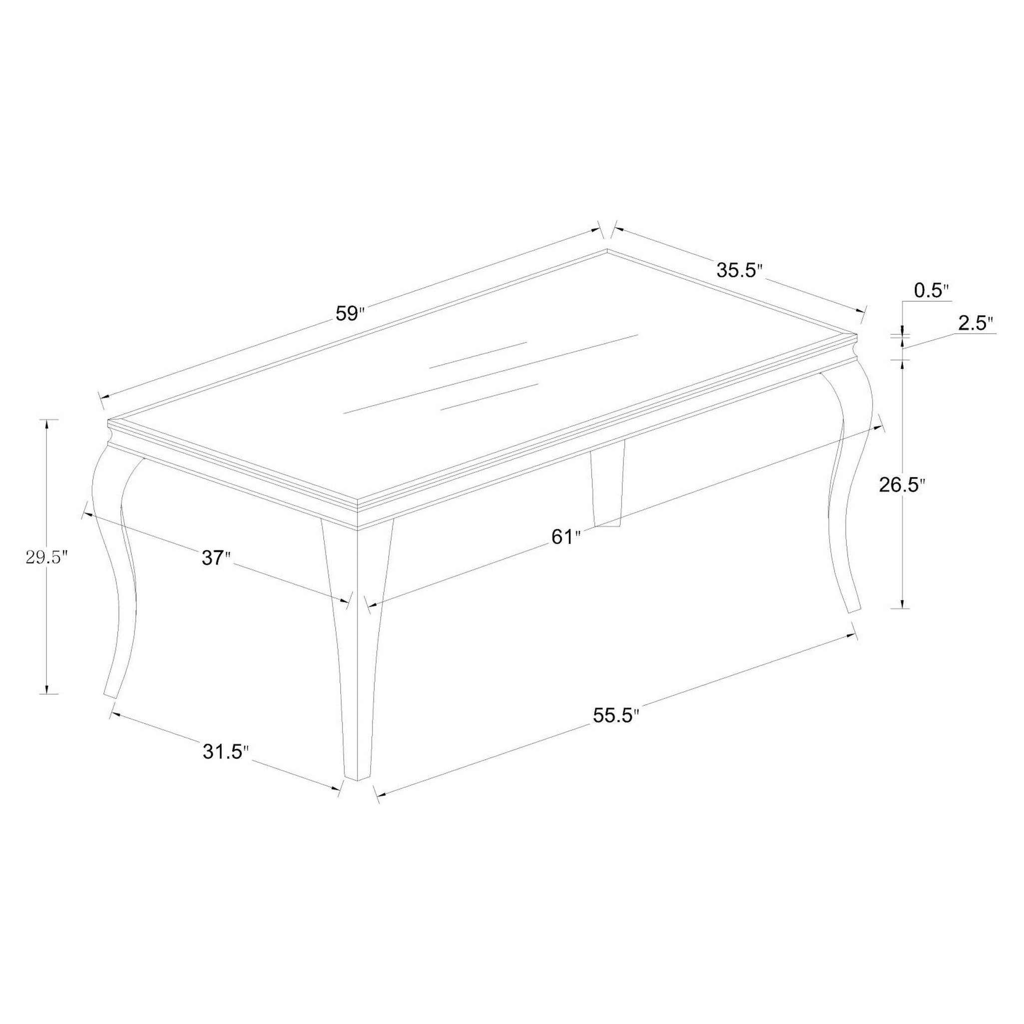 Carone Glass Top Dining Table White and Chrome 115091