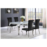 Carone Glass Top Dining Table White and Chrome 115091