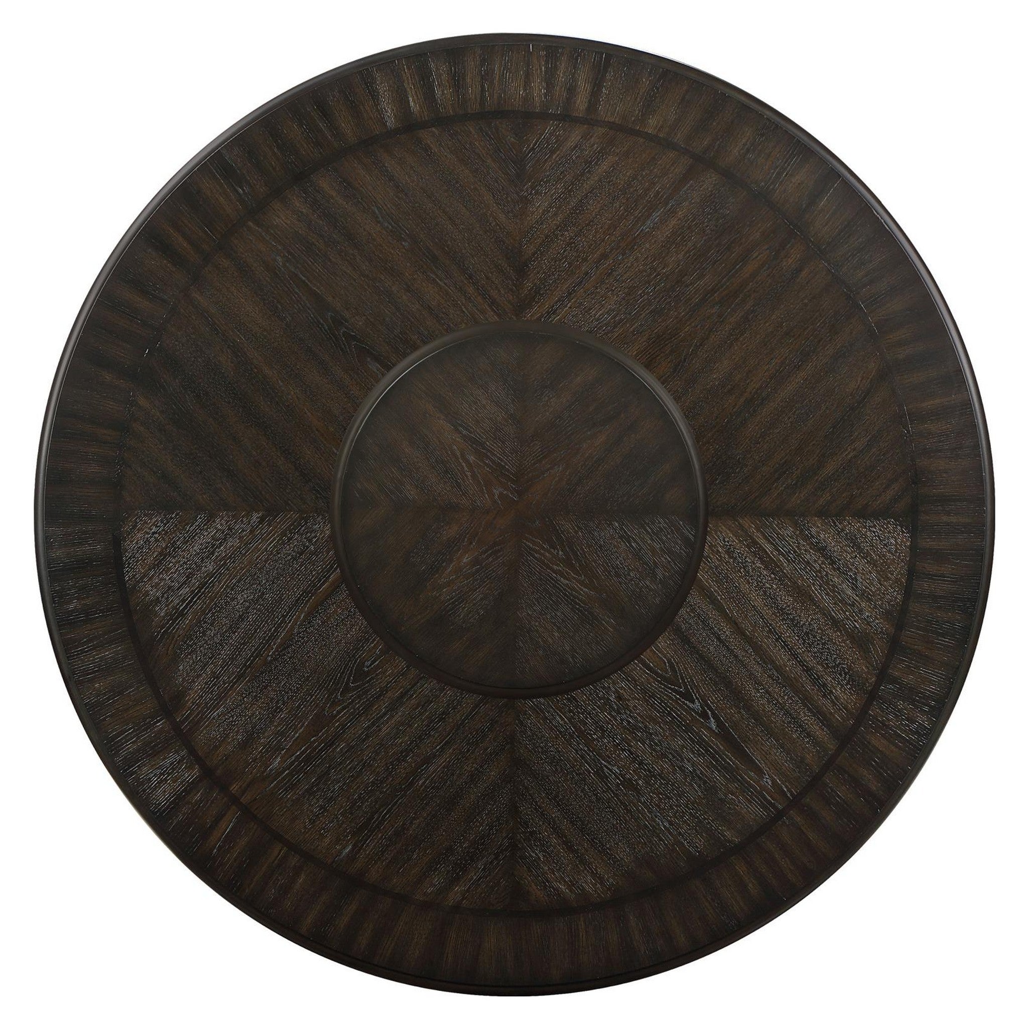 Twyla Round Dining Table with Removable Lazy Susan Dark Cocoa 115101