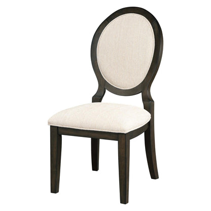 Twyla Upholstered Dining Chairs with Oval Back (Set of 2) Cream and Dark Cocoa 115102