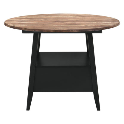 Gibson 1-drawer Round Counter Height Table Yukon Oak and Black 115158