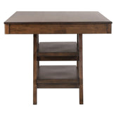 Dewey 2-drawer Counter Height Table with Open Shelves Walnut 115208